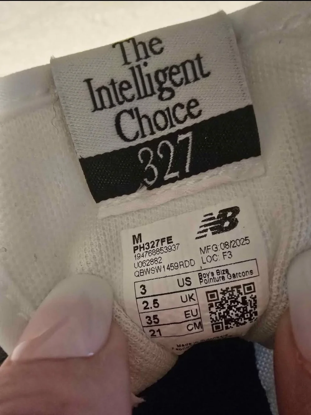 New Balance White and Navy Suede-Trim Kids Sneakers